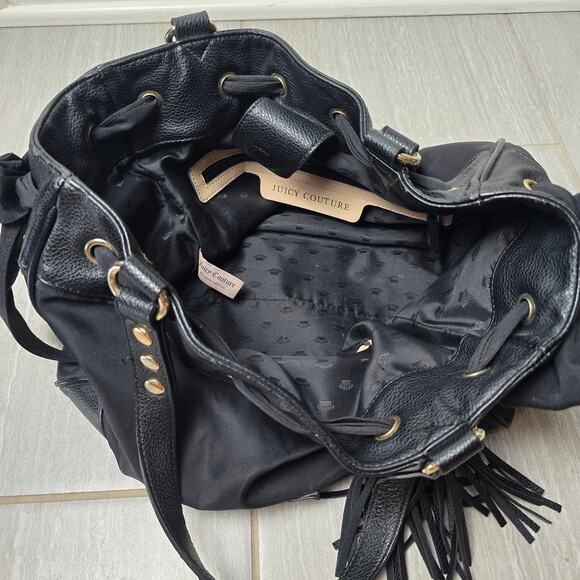 VTG Juicy Couture Black Nylon Malibu Daydreamer Bag – Y2K Tote Purse - Picture 10 of 13